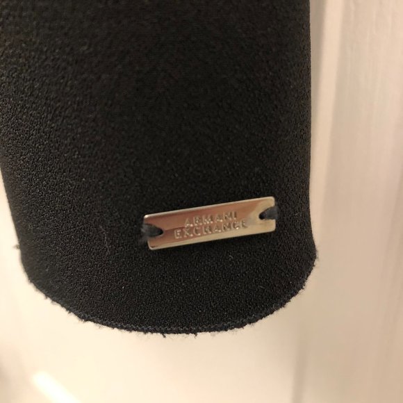 New Armani Exchange Black Double Faced Dress Size 2 - Picture 10 of 15